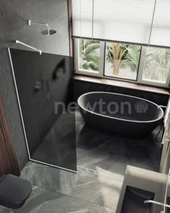 Душевая стенка MaybahGlass 79x195 MGD-699-1у (графитовое матовое стекло/белый матовый)