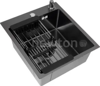 Кухонная мойка Basic CL DS Decor 45x50 (черный, коландер, дозатор)