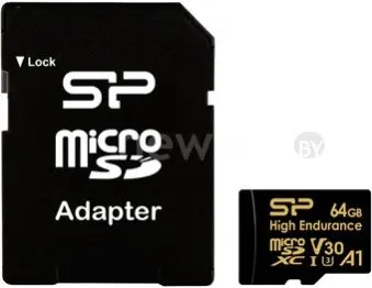 Карта памяти Silicon-Power Golden Series High Endurance microSDXC SP064GBSTXDV3V1HSP 64GB (с адаптером)