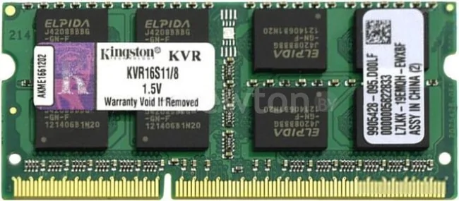 Оперативная память Kingston ValueRAM 8GB DDR3 SO-DIMM PC3-12800 (KVR16S11/8)