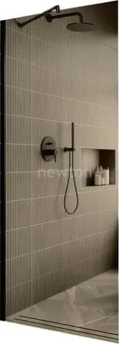Душевая стенка MaybahGlass 109x195 MGD-678-6ш (бронзовое стекло/черный)
