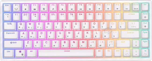 Клавиатура Royal Kludge RK84 ISO RGB (белый, RK Red)
