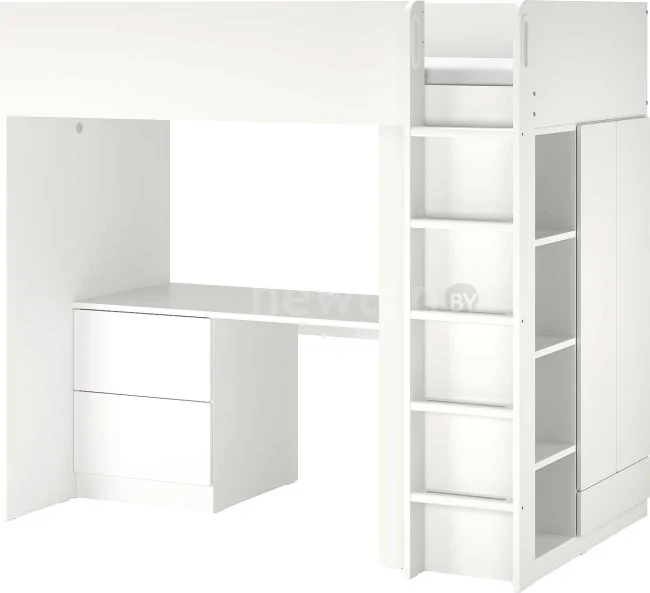 Кровать-чердак Ikea Смостад 200x90 (белый) 294.369.40