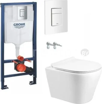 Унитаз подвесной Grado GD-W201T + GROHE Rapid Sl 38772SH0 (с кнопкой смыва)