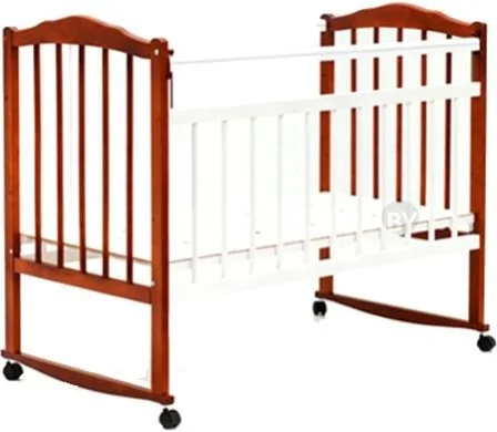 Классическая детская кроватка Bambini М.01.10.09 (светлый орех/белый)