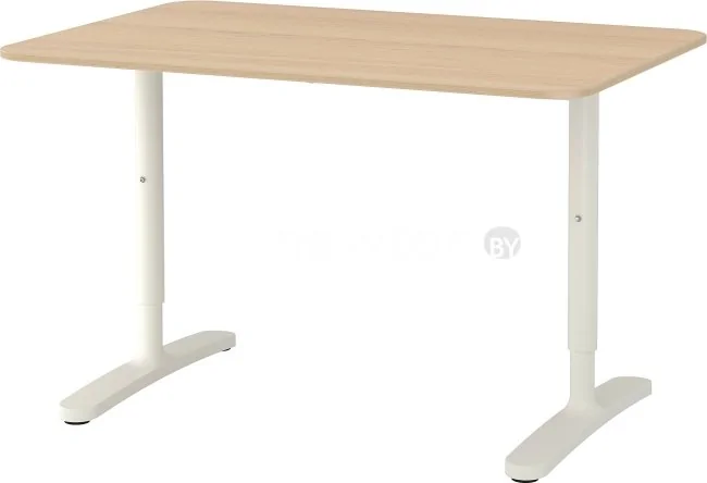 Стол Ikea Бекант (дубовый шпон/белый) 092.825.90