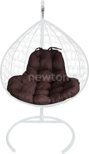 Подвесное кресло M-Group XL 11120105 (белый ротанг/коричневая подушка)