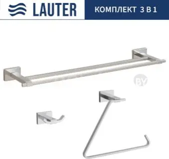 Набор аксессуаров для ванной Lauter 21TS1019 + 21TS1017 + 21TS1011 (Chrome, 3 предмета)