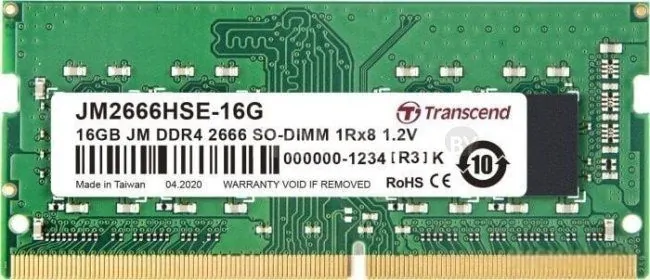 Оперативная память Transcend JetRam 16GB DDR4 SODIMM PC4-21300 JM2666HSE-16G