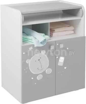 Детский комод Polini Kids French 1270, Teddy (белый/серый)