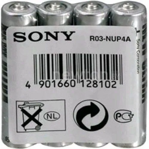 Батарейки Sony AAA 4 шт. [R03-NUB4A]