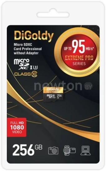 Карта памяти DiGoldy Extreme Pro microSDXC 256GB DG256GCSDXC10UHS-1-ElU3 W