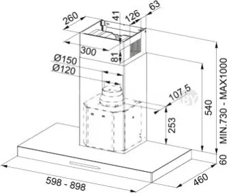 Кухонная вытяжка Franke FCR 625 TC BK XS (110.0251.846)