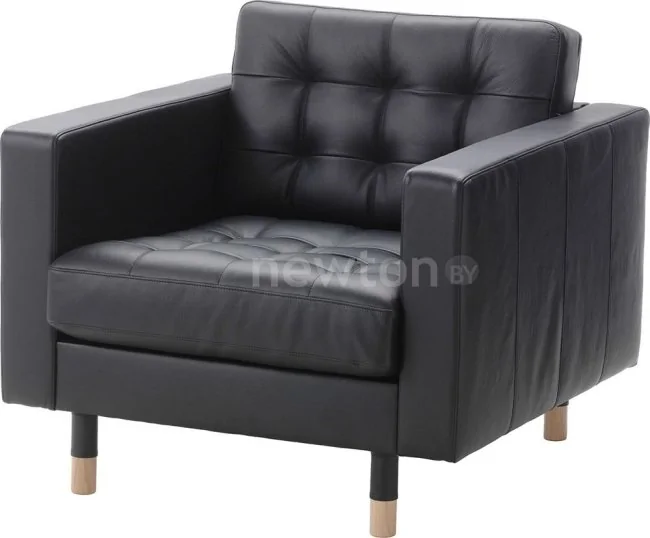Интерьерное кресло Ikea Ландскруна (бумстад черный/дерево) 092.488.84