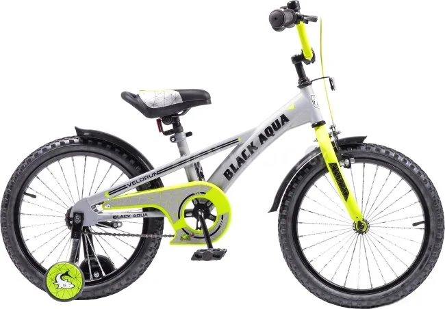 Детский велосипед Black Aqua Velorun 18 KG1819 (серый/лимонный)