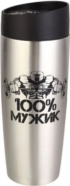 Термокружка Alpenkok AK-04030A Мужик 0.4л (серебристый)