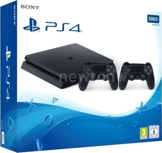 Игровая приставка Sony PlayStation 4 Slim 500GB 2 геймпада (черный)