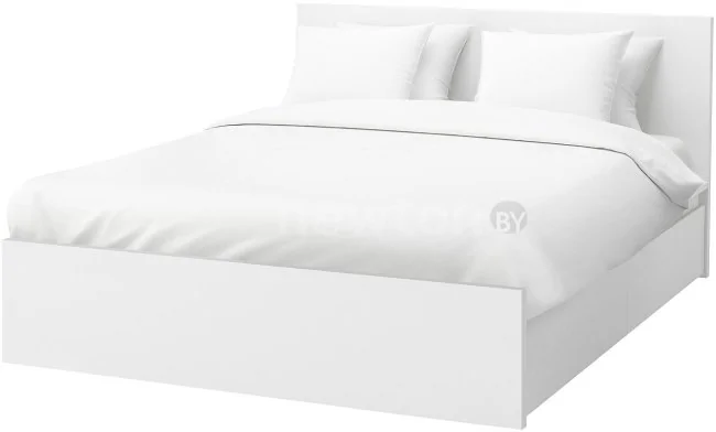 Кровать Ikea Мальм 200x160 (2 ящика, белый, Лонсет) 892.110.18