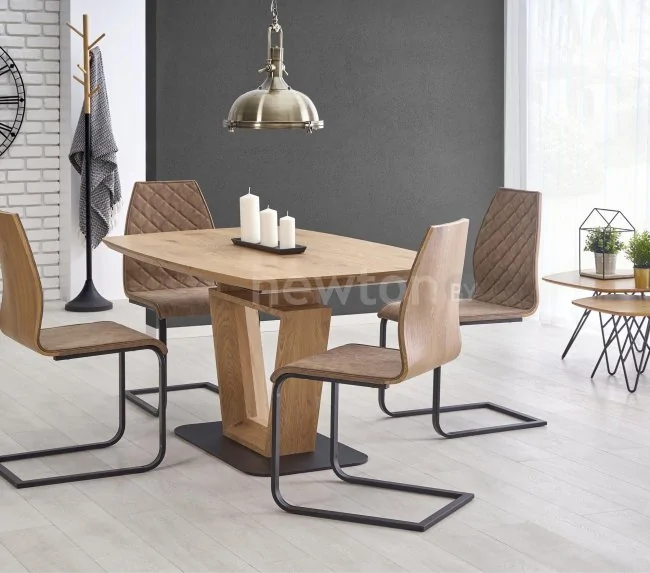 Кухонный стол Halmar Blacky 2 160/220x90 (дуб натуральный/черный)