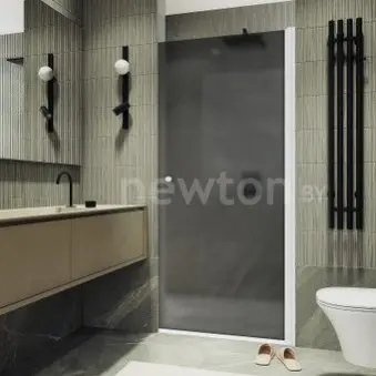 Душевая дверь MaybahGlass 198x60 MGD-801-1 (графит матовый/белый матовый)