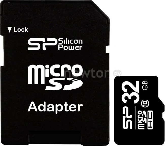 Карта памяти Silicon-Power microSDHC (Class 10) 32GB + адаптер (SP032GBSTH010V10-SP)
