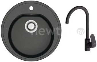 Кухонная мойка Berge BR-5200 + Like F8007122 (черный)
