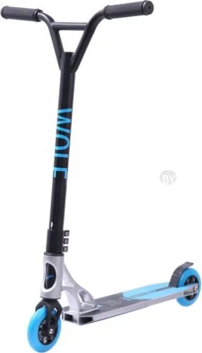 Двухколесный подростковый самокат Novatrack Wolf (черный/синий)