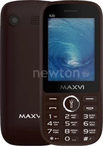 Кнопочный телефон Maxvi K20 (коричневый)