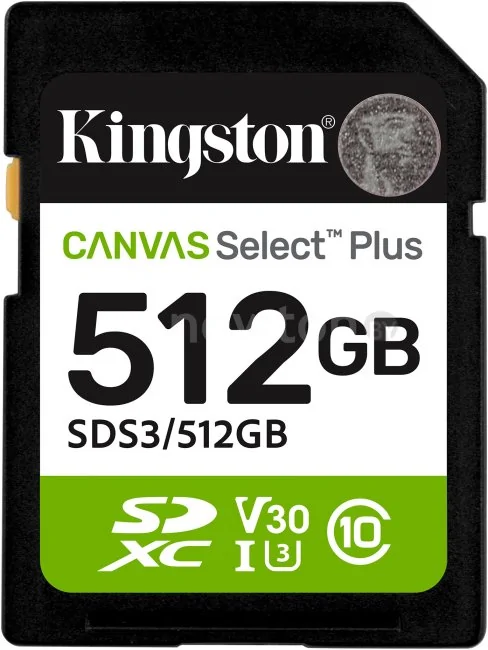 Карта памяти Kingston Canvas Select Plus SDXC 512GB SDS3/512GB