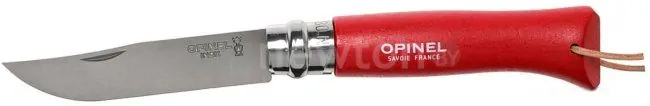 Складной нож Opinel N°8 нержавеющая сталь, с чехлом (красный)