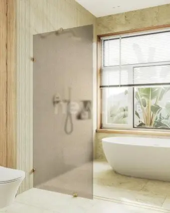 Душевая стенка MaybahGlass 79x195 MGD-265-3 (бронзовое матовое стекло/золото)