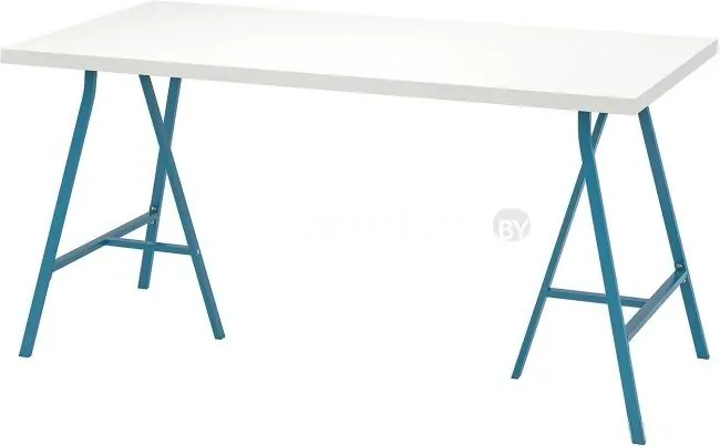 Стол Ikea Линнмон/Лерберг (белый/синий) 093.309.54