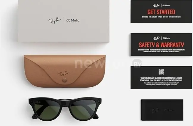 Умные очки Ray-Ban Skyler Gen 2 RW4014 (глянцевый черный/прозрачный/зеленый)