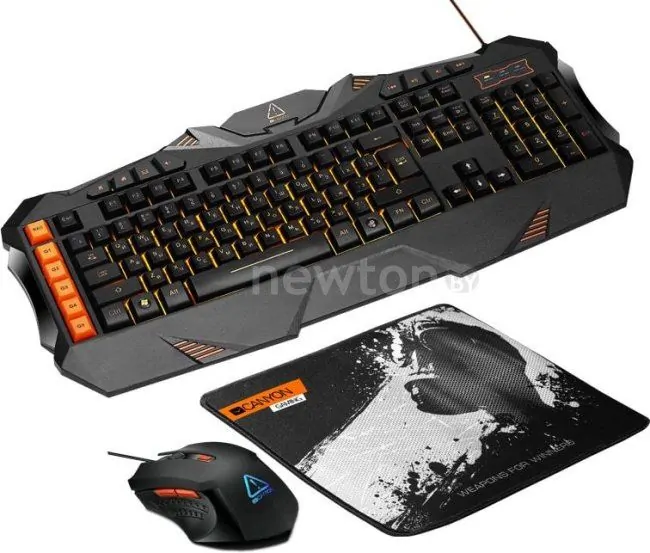 Клавиатура + мышь с ковриком Canyon CND-SGS01-RU