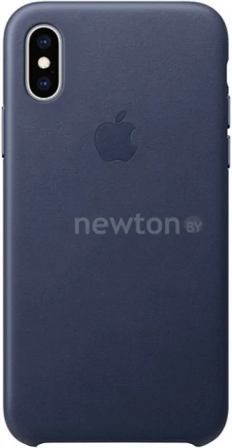 Чехол Apple Leather Case для iPhone XS Midnight Blue