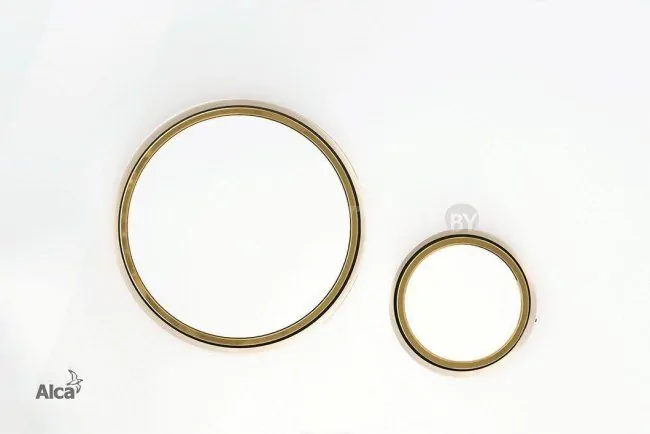 Панель смыва Alcaplast M775 (белый/золотистый)
