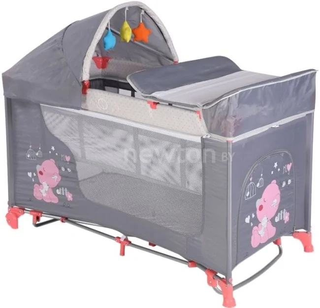Манеж-кровать Lorelli Moonlight Rocker 2 Pink&Grey My Baby