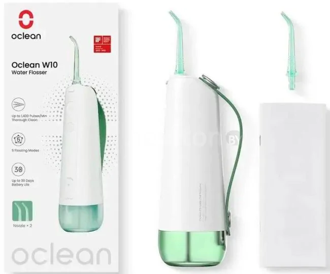 Ирригатор Oclean W10 (2 насадки, зеленый)