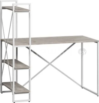 Стол LoftyHome Мальборк Практик-Л 1627832 (смоук с белым основанием)
