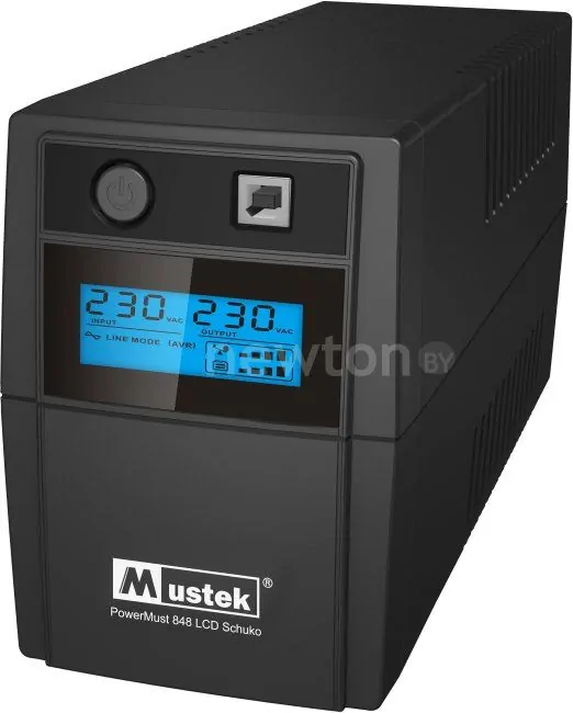 Источник бесперебойного питания Mustek PowerMust 848 LCD (850VA), Line Int., Schuko [98-LIC-L0848]