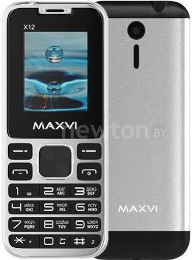 Телефон Maxvi X12 (серебристый)
