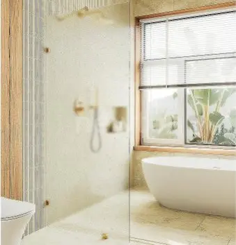 Душевая стенка MaybahGlass 99x195 MGD-270-3 (сатин стекло/золото)
