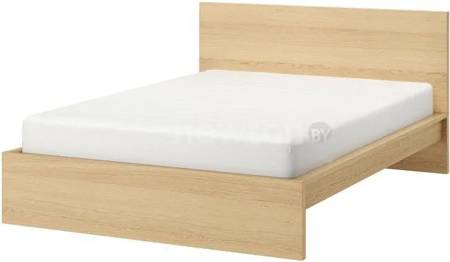 Кровать Ikea Мальм 200x180 (дубовый шпон/беленый, Леирсунд) 192.109.65
