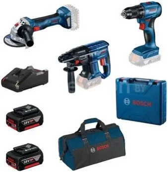 Bosch 0615990N1Y (шуруповерт, перфоратор, болгарка, 2 АКБ, сумка)