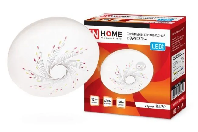 Люстра-тарелка In Home Deco 12Вт 230В 4000К 780лм (Карусель)