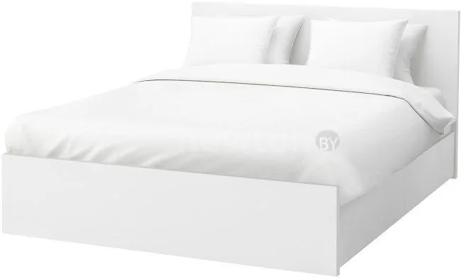 Кровать Ikea Мальм 200x180 (4 ящика, белый, Леирсунд) 992.110.51