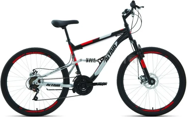 Велосипед Altair MTB FS 26 2.0 D р.16 2022 (черный/красный)