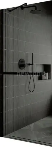Душевая стенка MaybahGlass 109x195 MGD-711-6ш (графитовое стекло/черный)