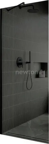 Душевая стенка MaybahGlass 79x195 MGD-698-6ш (графитовое стекло/черный)