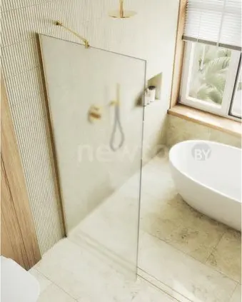 Душевая стенка MaybahGlass 79x195 MGD-700-3ш (сатин стекло/золотой)